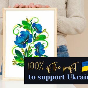 flores digitais ucranianas pintadas à mão, estilo de pintura petrykivka