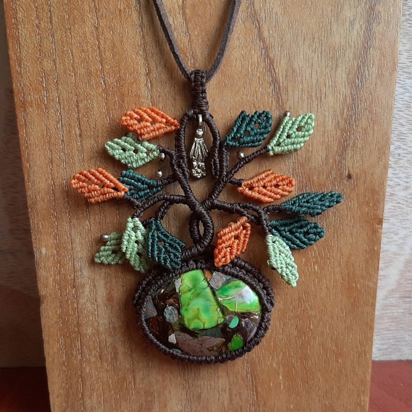 Makramee Halskette, Lebensbaum, necklace, tree of life