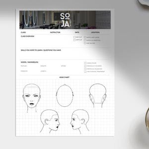 Salon Color Head Chart, Downloadable Template - Customizable - Etsy