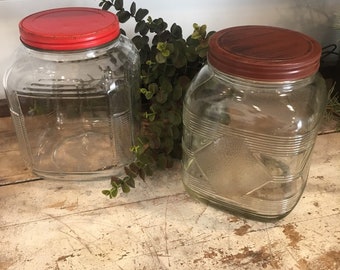 Square Hoosier Jars Etsy