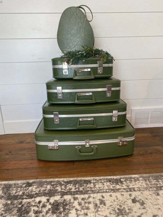 Vintage Suitcase Set, 5 Pc Set, Vintage Suitcases