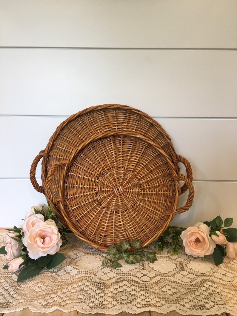 Vintage Boho Wall Basket Tray Set Wall Hangers or trays Etsy