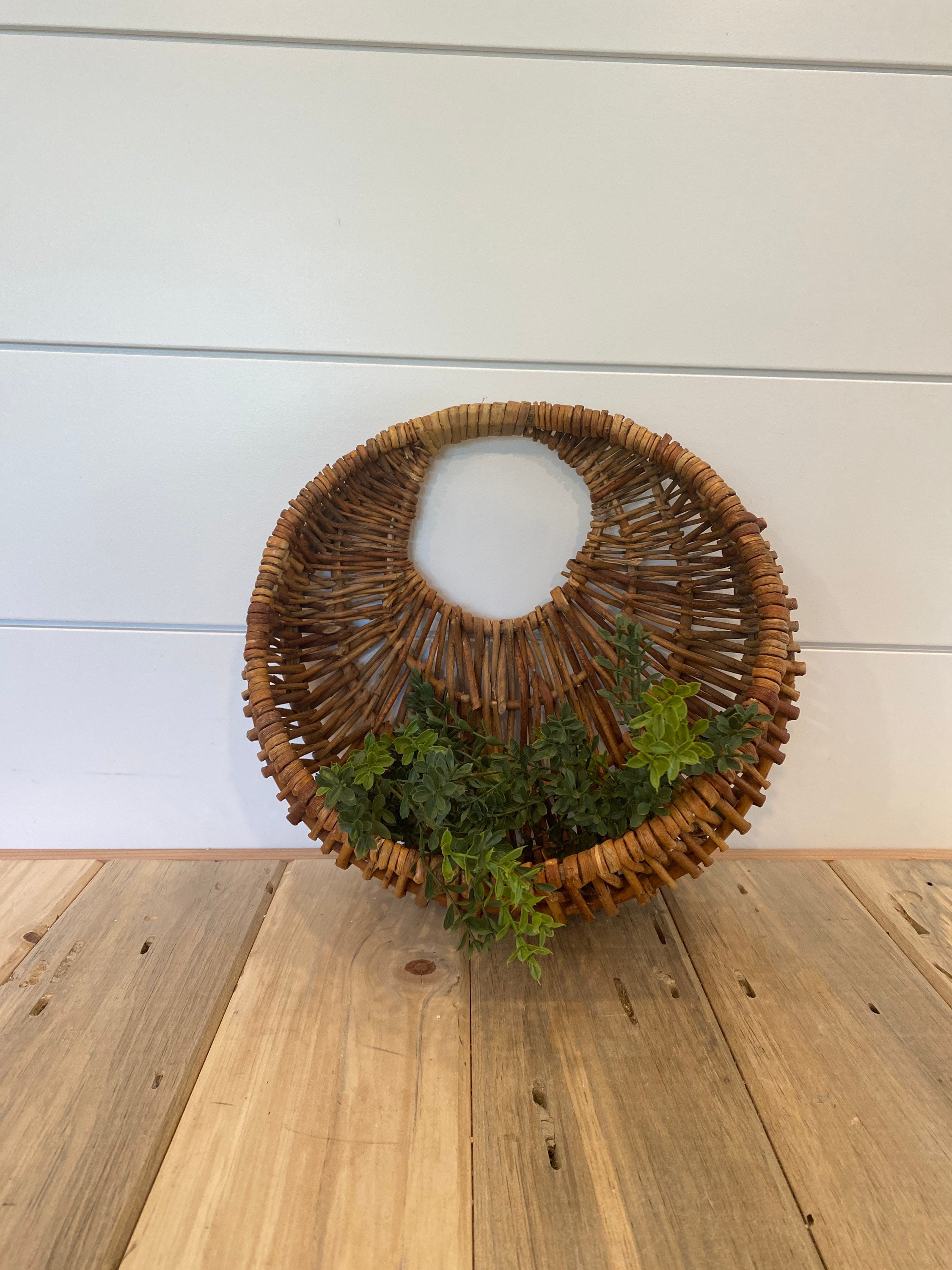 Vintage Wall Basket Vintage Wall Pocket Basket Etsy