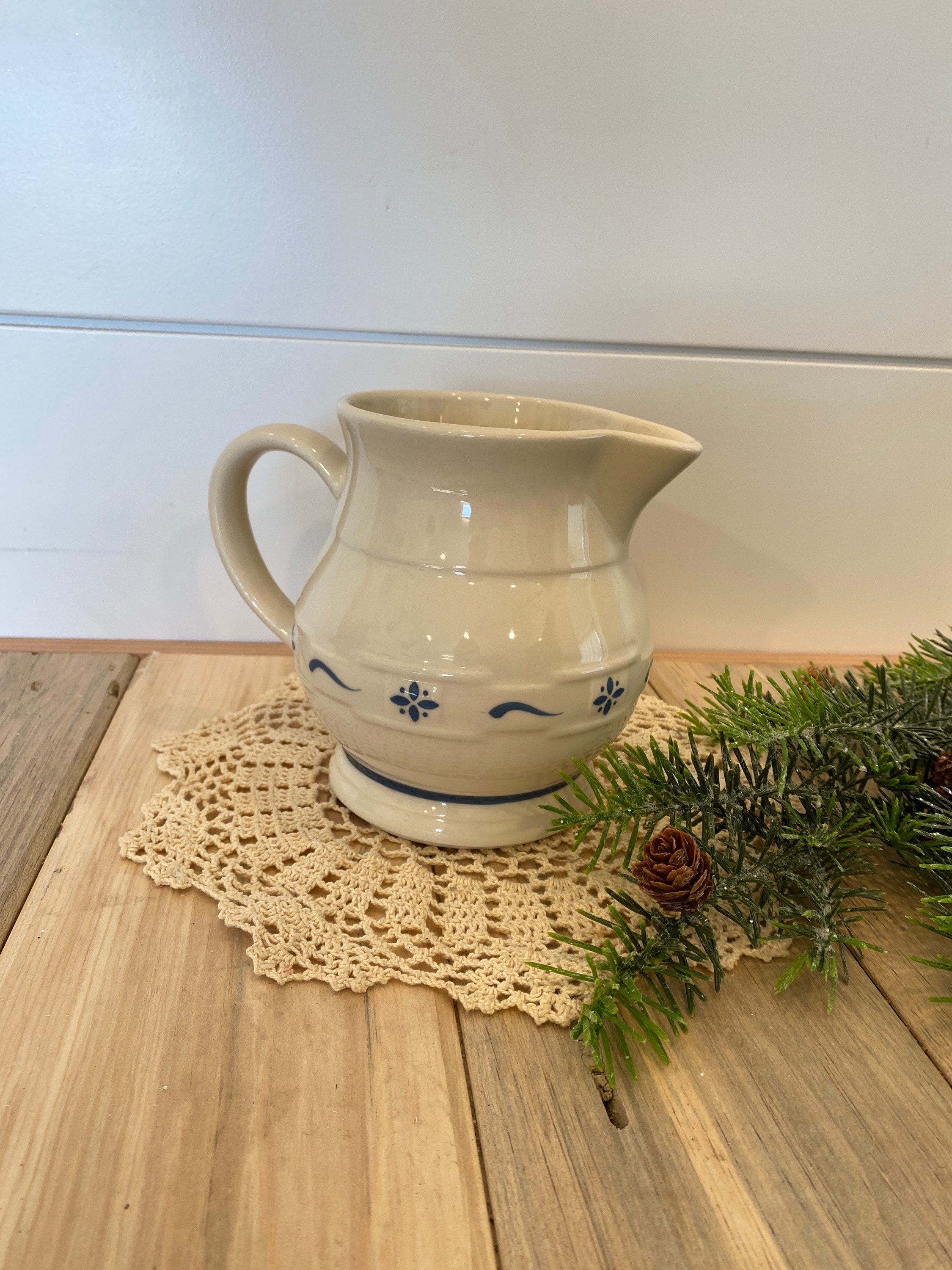 Vintage Longaberger Pottery Pitcher Etsy