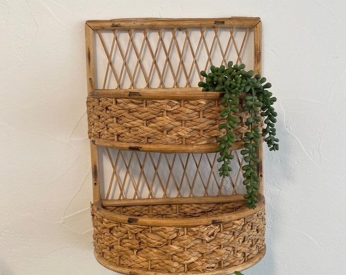 Vintage Wall Basket Vintage Boho Wall Shelf Etsy