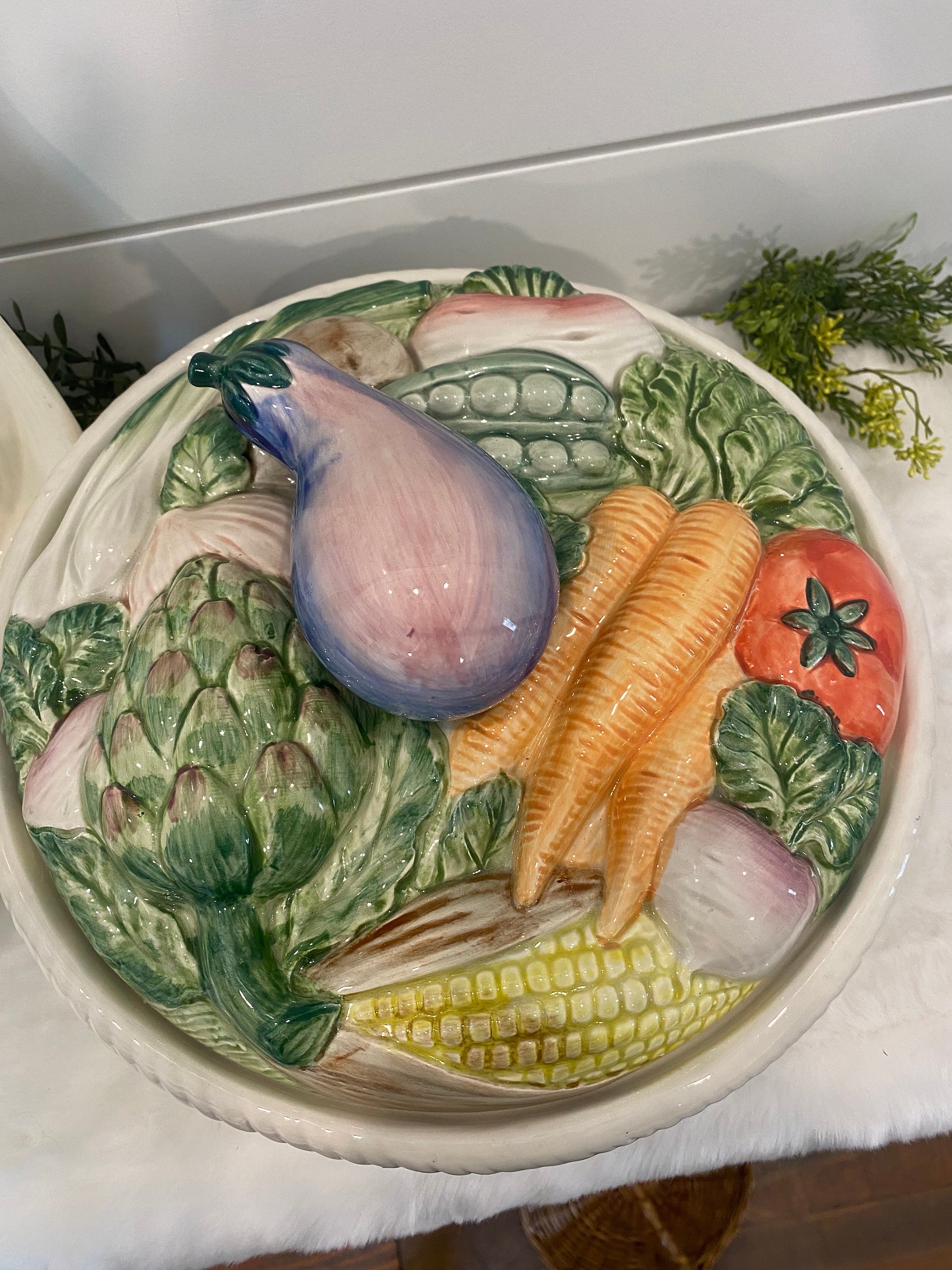 FITZ & FLOYD フィッツ&フロイド　ベジタブル　　野菜　プレート Toulouse Hen Covered Vegetable Bowl