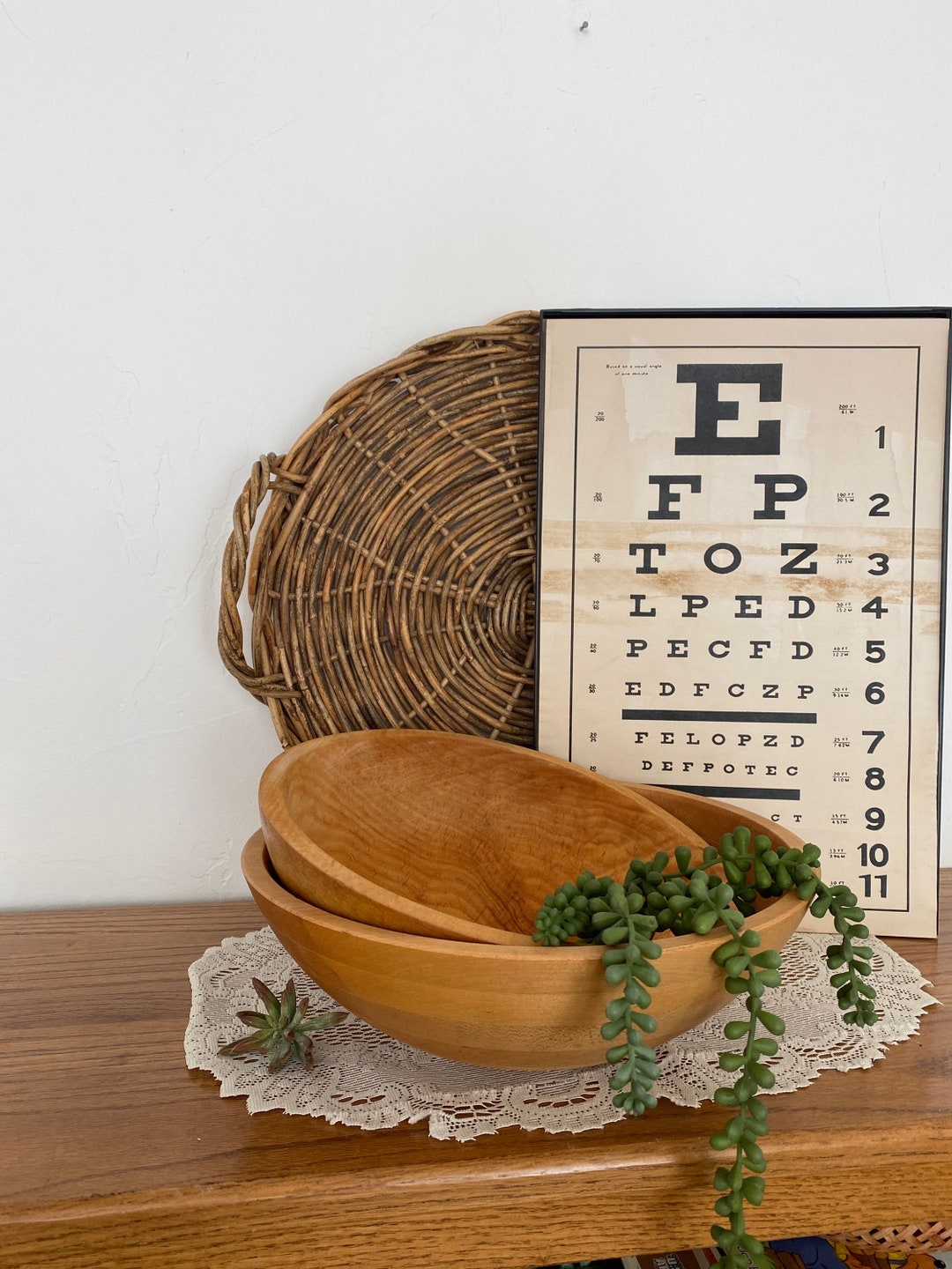 Vintage Wood Bowl Unfinished Wood Bowl Vintage Wood Serving Etsy