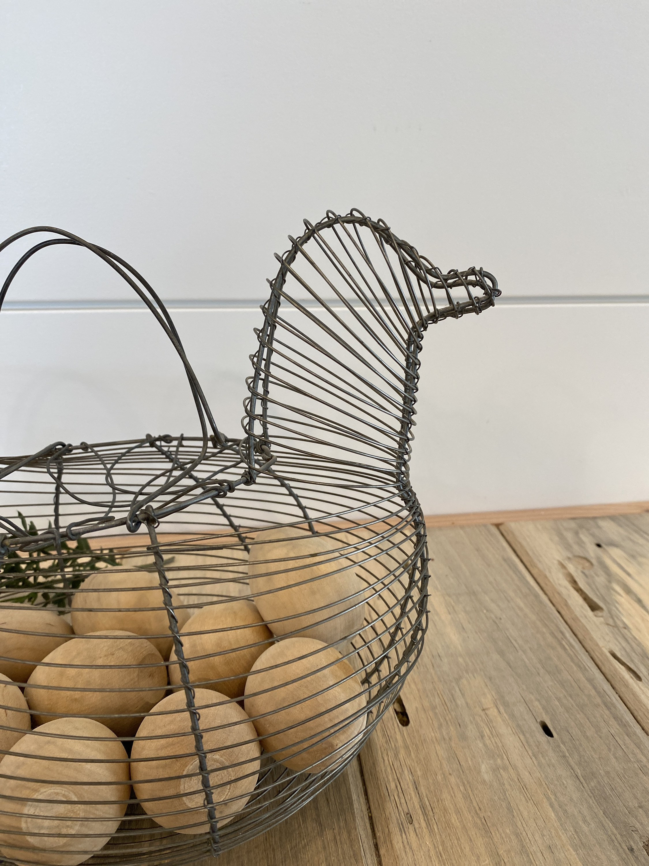 Vintage Chicken Wire Egg Basket Egg Basket with handles Etsy