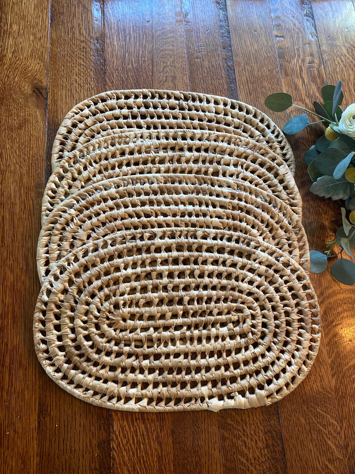 Vintage Woven Placemats Set of 4 Etsy