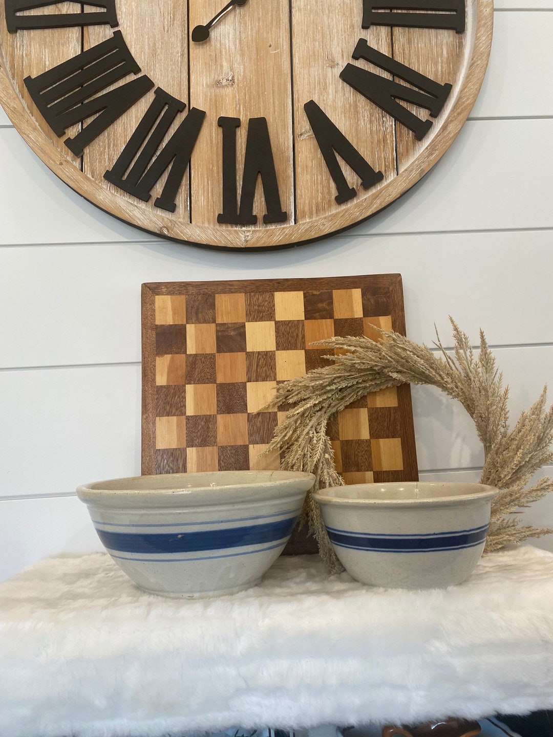 Vintage Blue Band Stoneware Bowl, Vintage Mixing Bowl, Choice Etsy