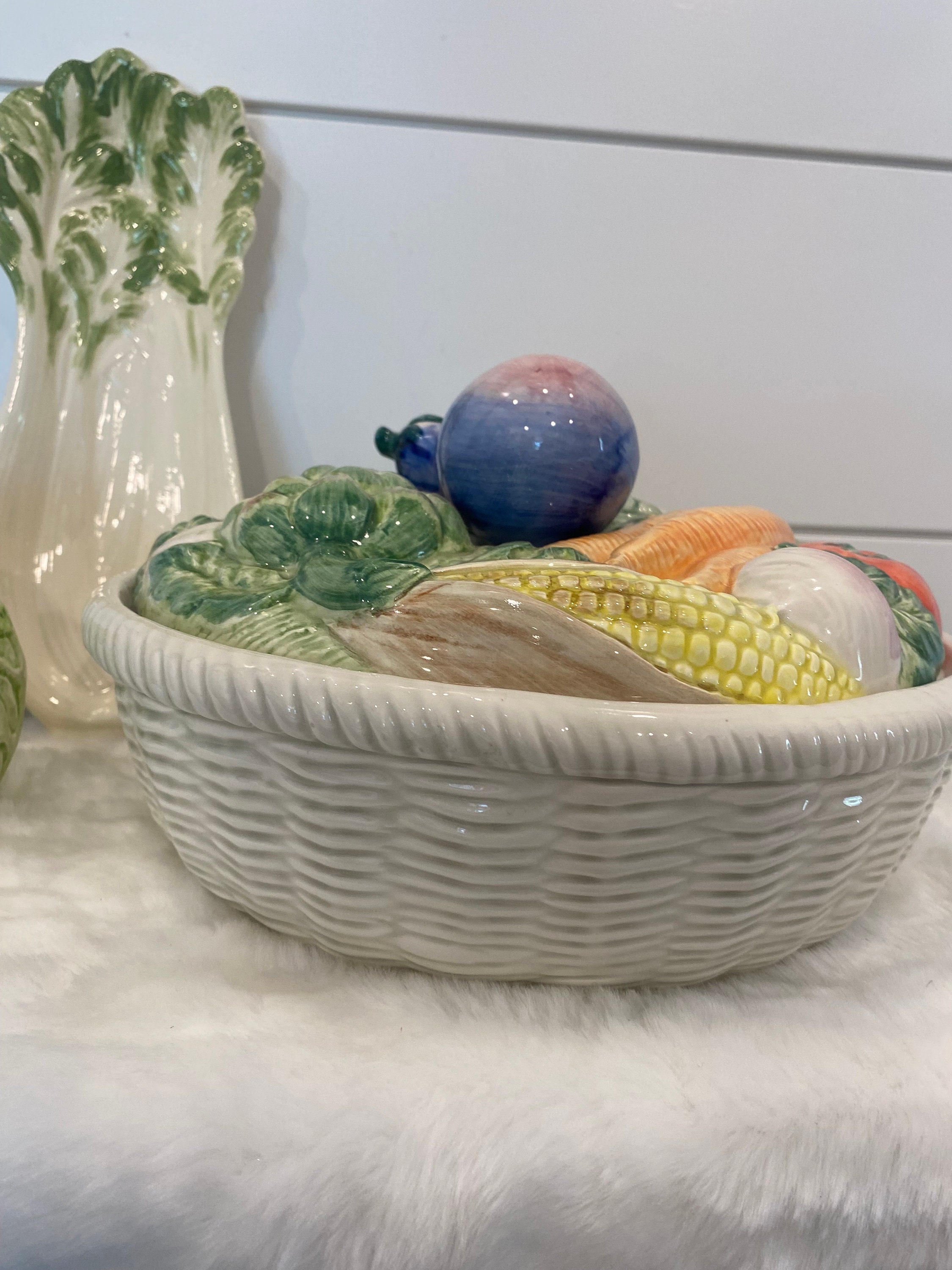 FITZ & FLOYD フィッツ&フロイド　ベジタブル　　野菜　プレート Toulouse Hen Covered Vegetable Bowl