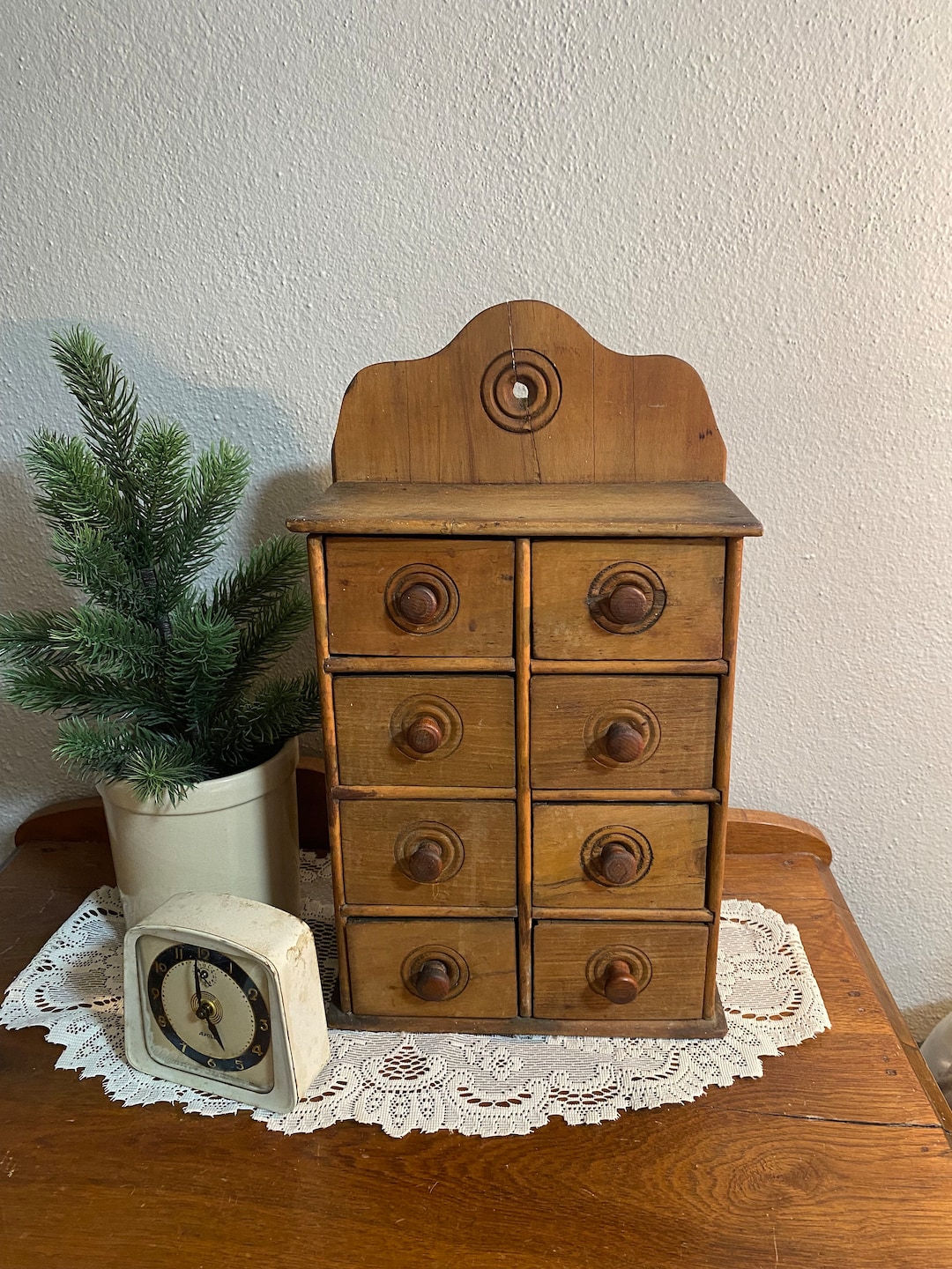 Antique 8 Drawer Spice Cabinet, Vintage Spice Rack, Vintage Primitive ...