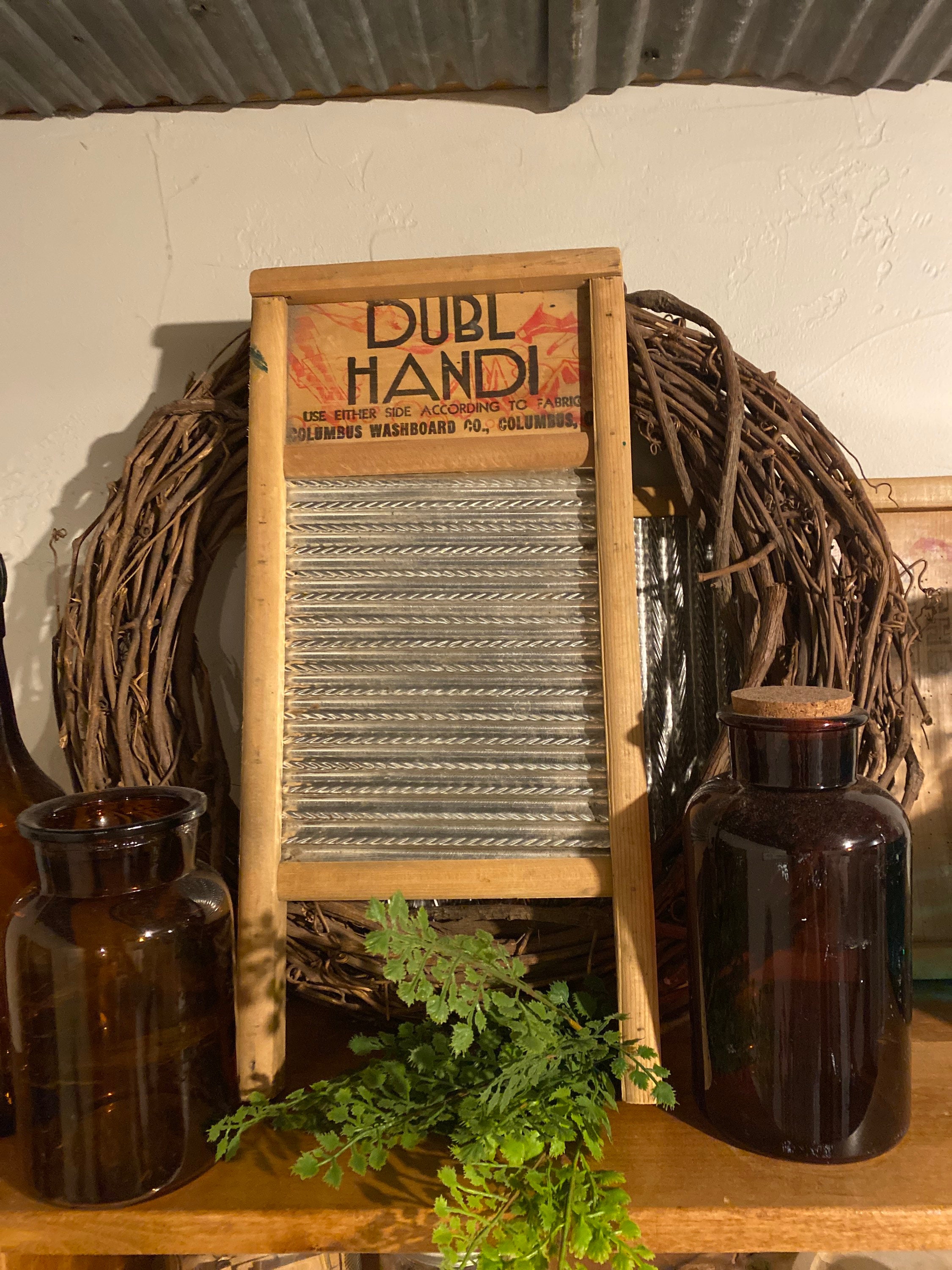 Washboard DUBL HANDI Wash Board Columbus Washboard Co, Wood and