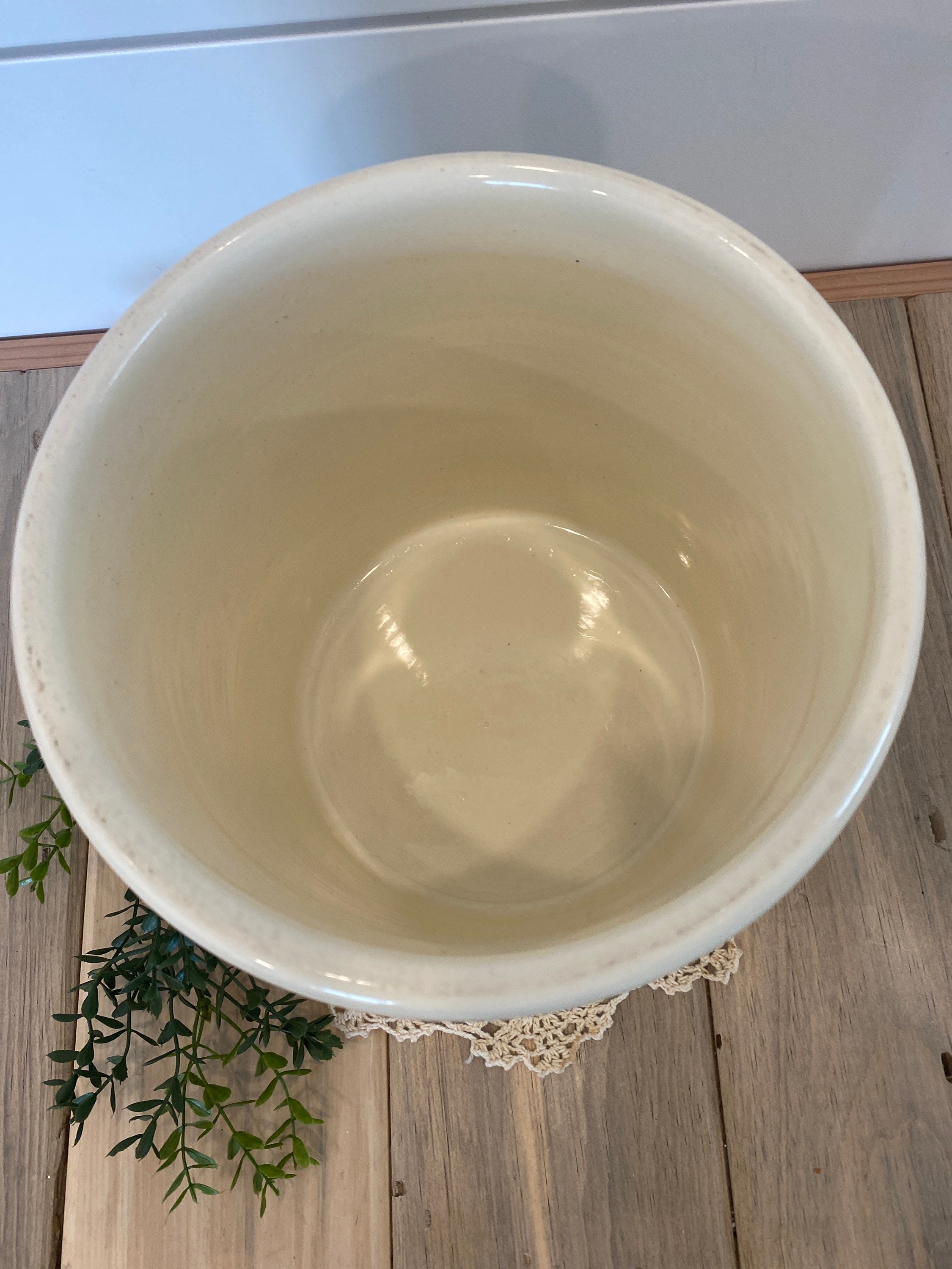 Glazed Blue Band Crock Pottery Crock Utensil Crock Etsy