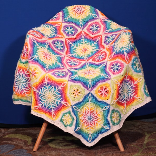 Rainbow Snowflake Blanket  DIY Kit