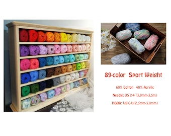 9 Skeins Sport Weight Cotton Blend Yarn: Knitting & Crochet