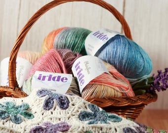 IRIDE Gradient DK Yarn, New Colors!!  Cotton Acrylic Blend, 100g Skein