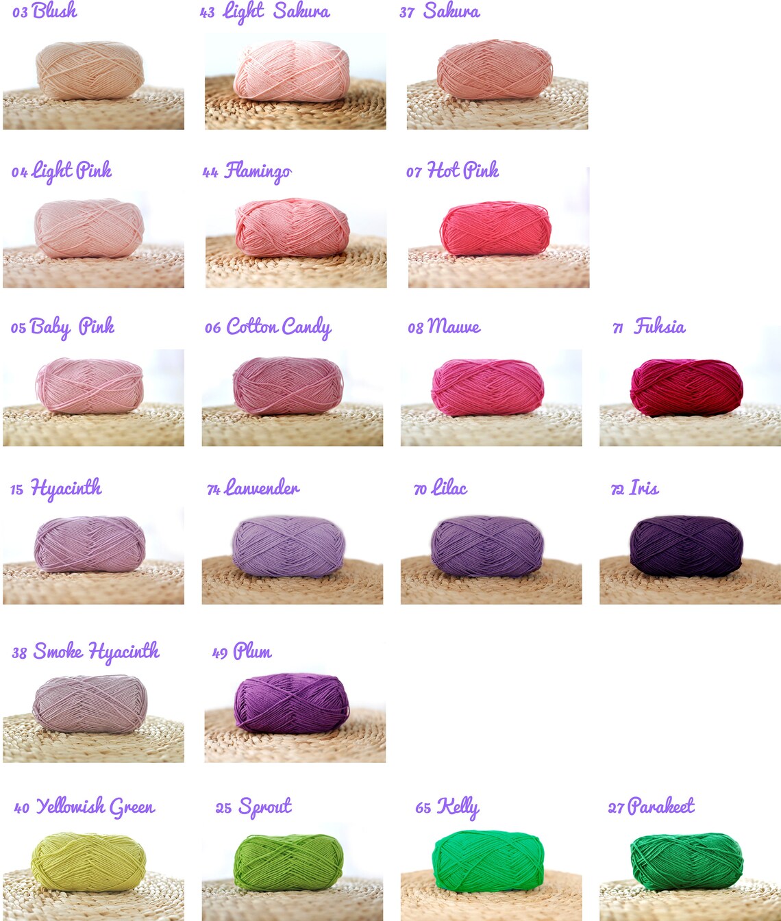 120 Skeins of Solid Color Sport Cotton Yarn Ideal for Double Etsy