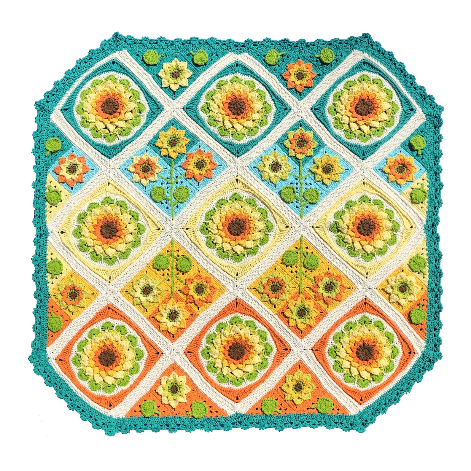 Sunflower CAL Blanket DIY Kit Etsy