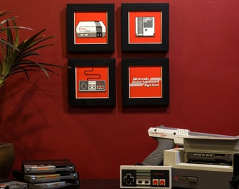 NES 4x4 Minimal Screen Printed Poster Set