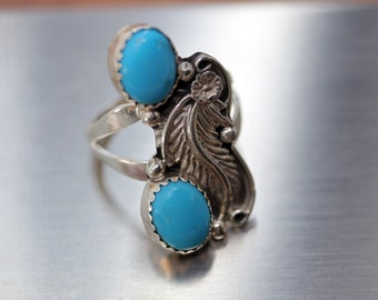 Navajo Sterling Silver Turquoise Ring Size 5 1/2 Native
