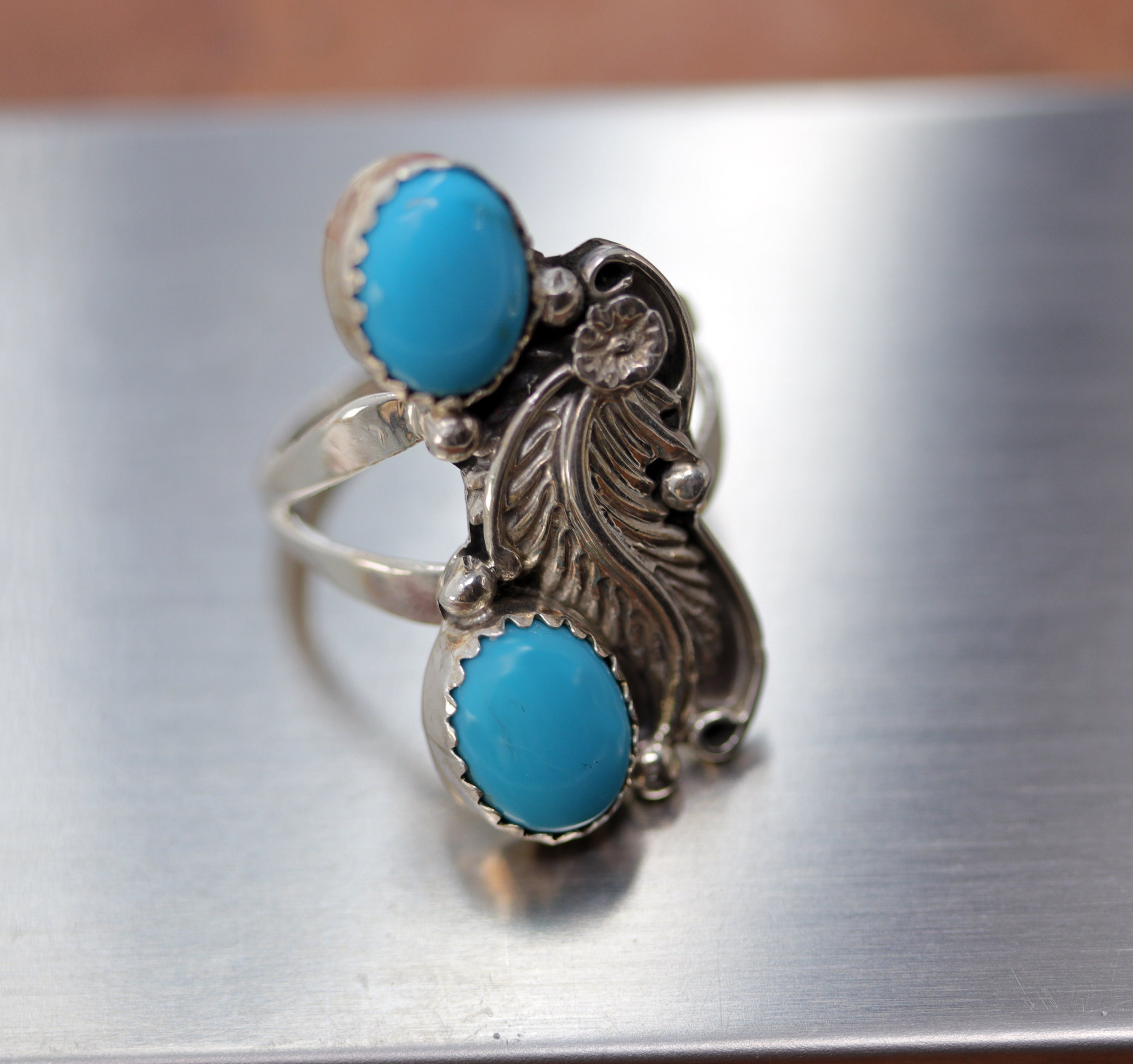 アクセサリー Navajo Indian Jewelry Turquoise Ring Navajo Sterling Silver Turquoise Ring Size 5 1/2 Native