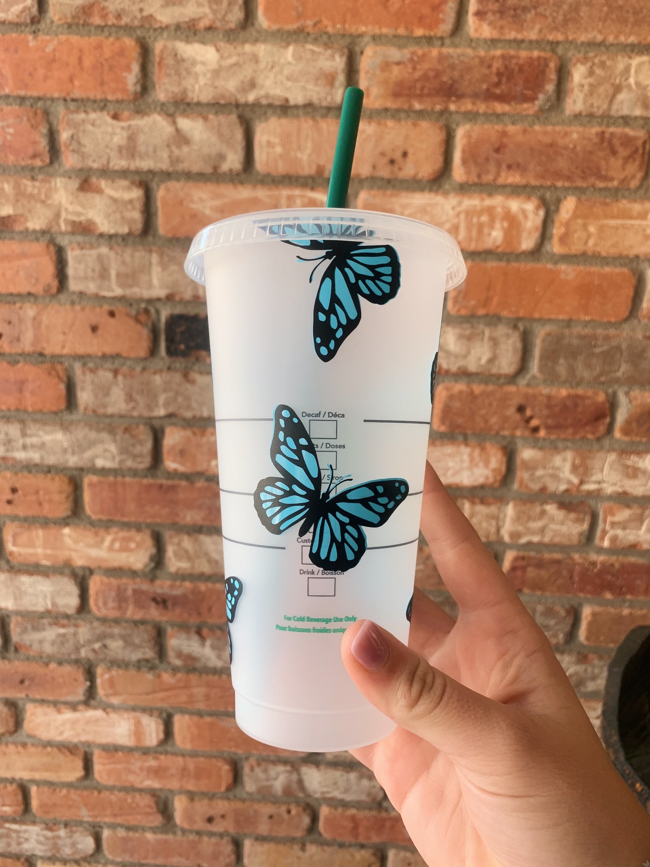 Blue Butterflies Starbucks Iced Cup, Custom Colors Starbucks Iced Cup,  Trendy Blue Butterflies Reusable Cup, Starbucks Spring Butterfly Cup - Etsy