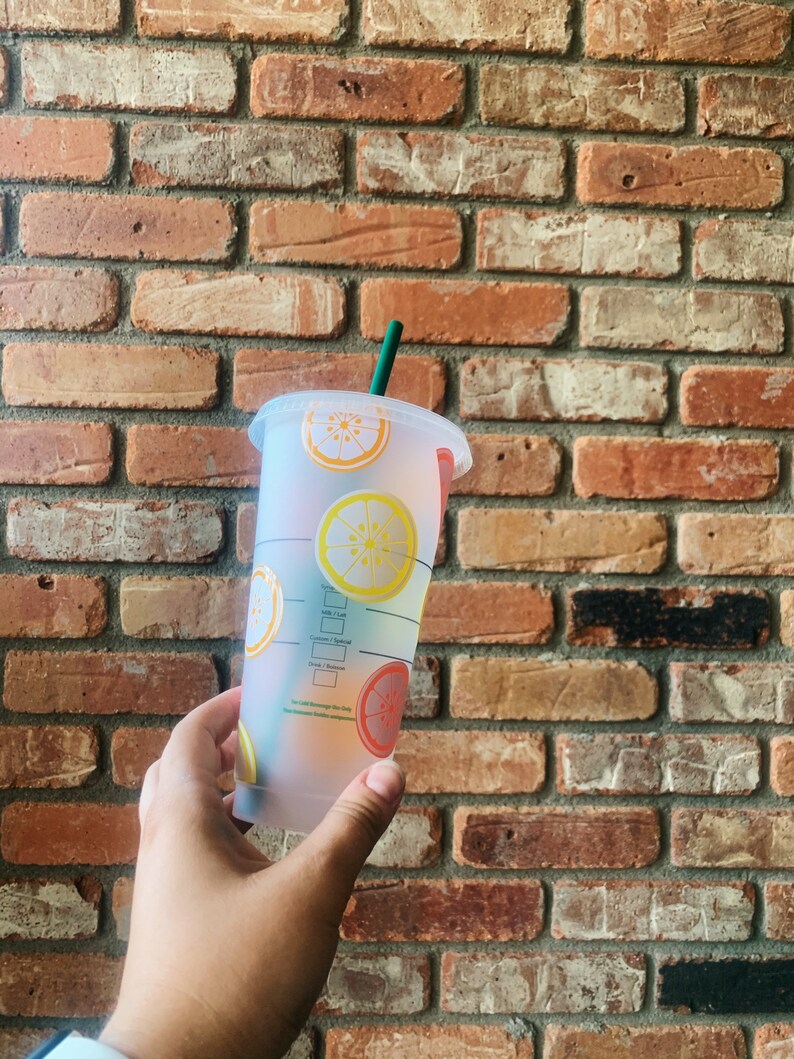 Citrus Starbucks Reusable Cold Cup for Best Friend, Lemonade Cup for