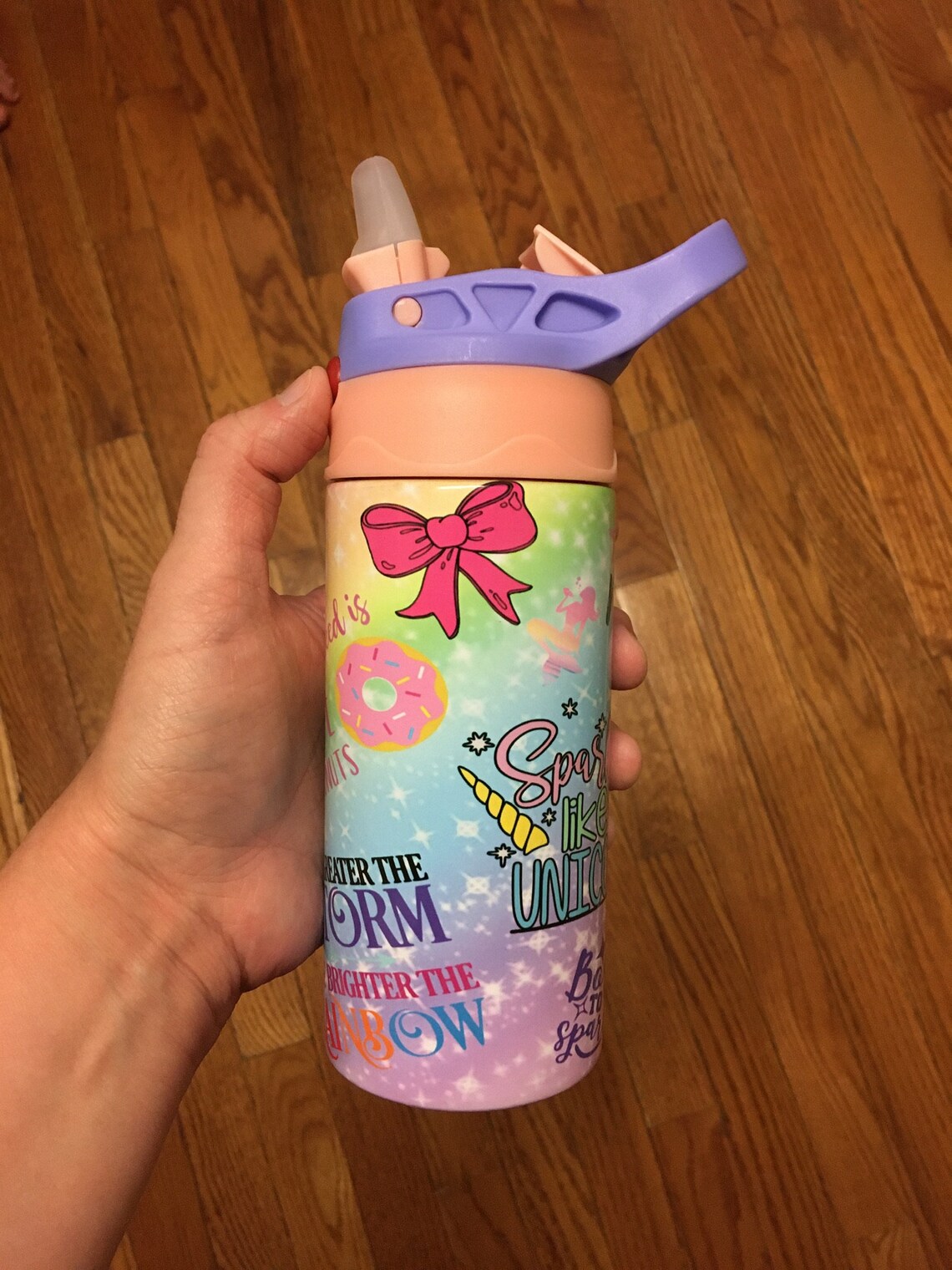 Cute Girls Tumbler Youth Water Bottle Girls Flip Top Etsy