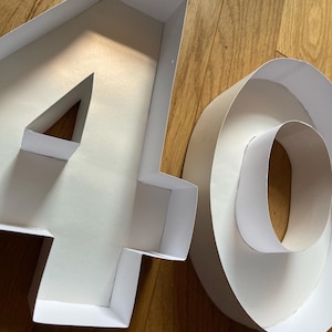 Bespoke handmade Fillable boxes In the shape of a letter or number