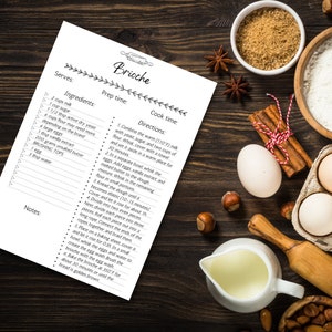 Editable Printable Italian Recipe Card Template - Etsy