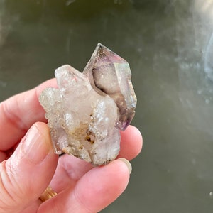 Shangaan Smokey Amethyst Quartz, Double Terminated, Cool Growth Interference/Self-Healed (TR015)