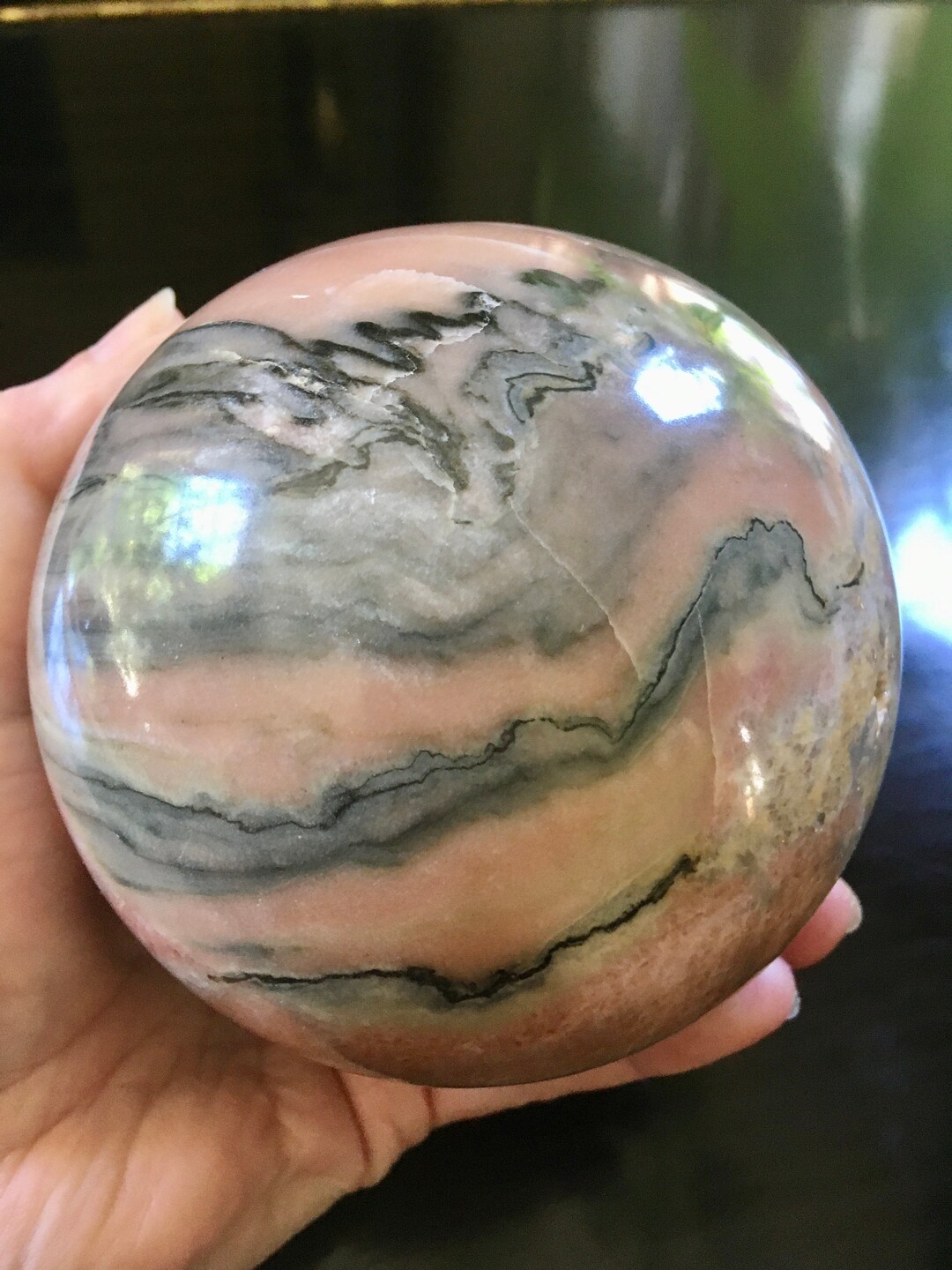 All-get-out Pretty Heavy Large Pink Zebra Calcite - Etsy UK