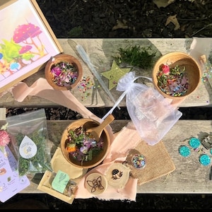 Fairy Potion Kit for Kids | Sensory Play Kit | Magic Pixie Forest Potion Set | Nature Activity | Waldorf Inspired Toy | Gift for Girls Boys image 2