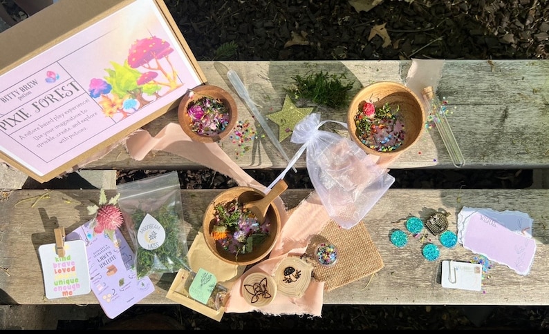 Fairy Potion Kit for Kids | Sensory Play Kit | Magic Pixie Forest Potion Set | Nature Activity | Waldorf Inspired Toy | Gift for Girls Boys image 2