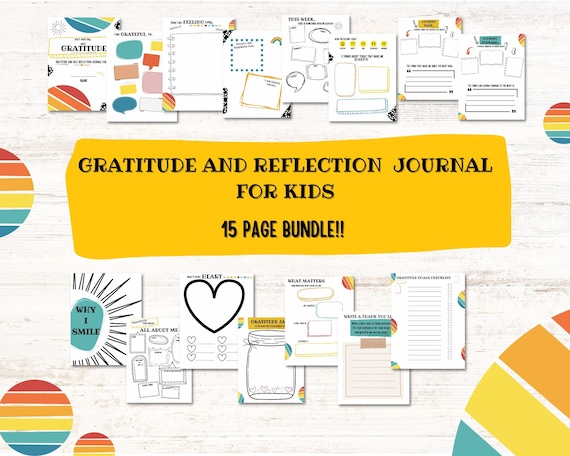 Gratitude Journal for Kids BUNDLE: Self Reflection, Mindfulness (Digital Download)