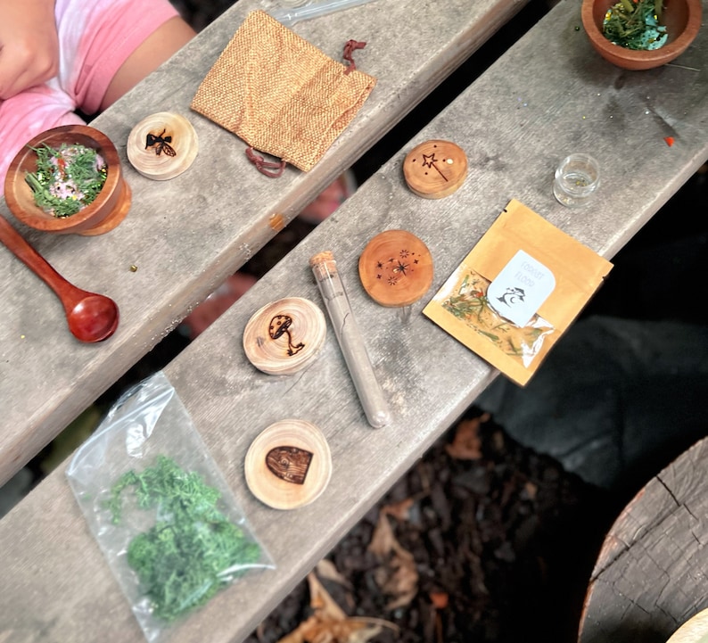 Enchanted Forest Potion Kit for Kids | Sensory Play Kit | Nature Craft Activity | Waldorf Inspired Fairy Potion Set | Outdoor Montessori Toy image 6