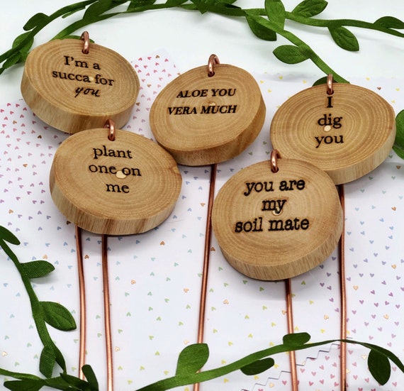 Craft Supplies & Tools Plant Flag Set of 5 Indoor Wood Markers Plant