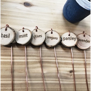 Plant Markers | Garden Stakes | Herb Stakes | Herb Garden Markers | Herb Markers | Wooden Yard Art | Garden Accessory | Herb Garden