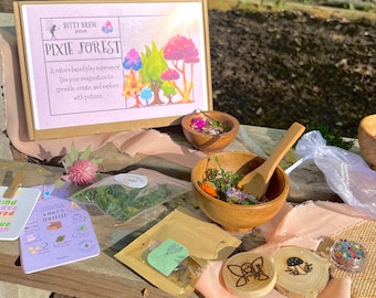 Fairy Potion Kit for Kids | Sensory Play Kit | Magic Pixie Forest Potion Set | Nature Activity | Waldorf Inspired Toy | Gift for Girls Boys