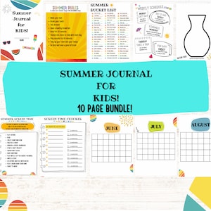 Kids Summer Journal Bundle: Bucket List & Calendars (Digital Download)