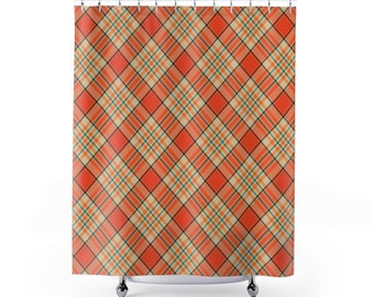 Teal orange curtains | Etsy