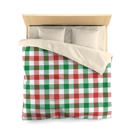 Christmas Duvet Cover Twin Or Double Queen Size In Red And Etsy