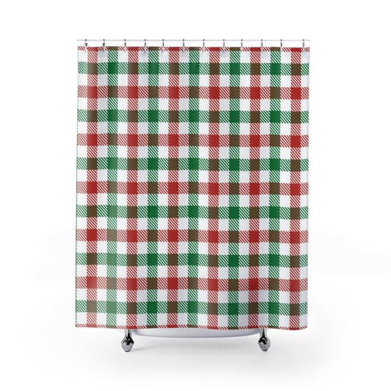 Christmas Shower Curtain Water Resistant Treated Polyester Etsy