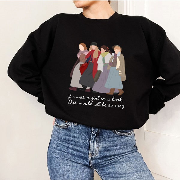 Little Women Sweatshirt, Jo and Laurie Little Women Shirt, Jo March, March Sisters Bookish Gift, Louisa M. Alcott Gift, One Line Art Shirt