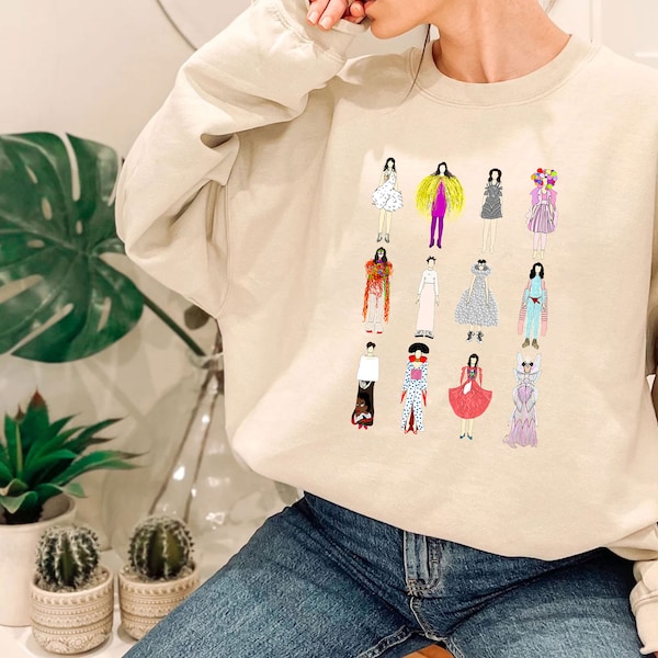 Retro Outfits Of Bjork Fashion Sweatshirt, Bjork Inspired Shirt, Pop Music Sweatshirt
