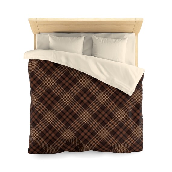 Dark Brown Duvet Cover Twin Or Double Queen Size In Soft Etsy