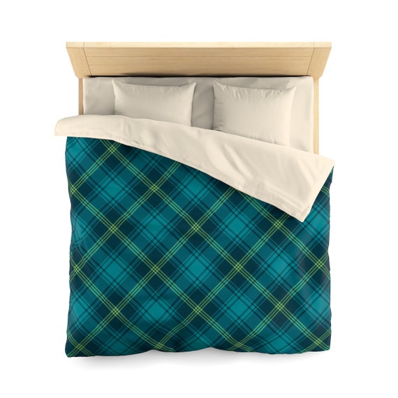 Teal Duvet Cover Twin Or Double Queen Size In Teal Navy Etsy