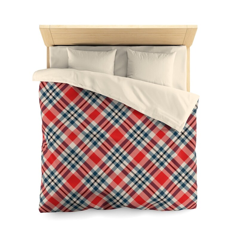 Rustic Duvet Cover Twin Or Double Queen Size In Rustic Red Etsy