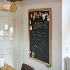 magnetic chalkboard made of oak wood